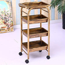 WangQ Cucina Rack Classic Ruota Mobile Multifunzione in Metallo Scaffale Soggiorno Camera da Letto 35X30X80cm carrellino Cucina (Color : Gold)