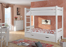 Erst-Holz Letto a Castello Bianco separabile per Adulti 100x200 e Due Cassettoni 60.16-10WT100S2