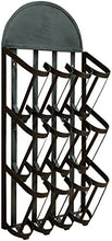 Biscottini Porta Bottiglie a Muro in Ferro battuto Finitura Nera Anticata L42xPR17xH84 cm