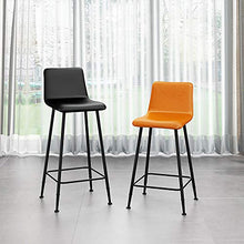 XIAOQIAO Sgabello da Bar in Ferro, Sedia da Patio, sgabelli da banco, con Schienale Basso ergonomico e Comodo Cuscino, Stabile e Resistente, Multifunzionale