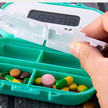 Rtengtunn Stoccaggio di medicinali a 4 Griglie con promemoria Allarme Pillola Tablet Sorter Box Organizer