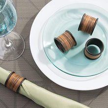 InterDesign RealWood Anelli Portasalviette, Set di 4, Metallo, Marrone, 4.5x3.5x0.2 cm