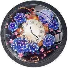 Orologio Fiori Art Pomelli per Porta Set di 4 Pomelli per Mobili Manopole per Cassetti Cucina Armadio Vetro