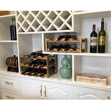 PZW Portabottiglie in Legno Semplice e Creativo Portabottiglie Ripiano per Vino 16 Bottiglie Free StandingA