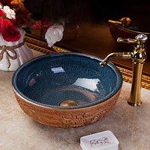 Jgophu Art Wash Bowl Round Wash Basin Lavello montato su piano Lavello da bagno