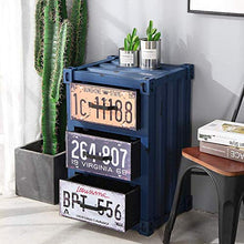H-CAR Cassettiera Camera da Letto Comodino Industriale Retro 3 cassetti Armadio Organizer in Metallo unità di stoccaggio per Bagno Soggiorno