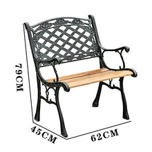 GaoF Poltrona da Giardino in Legno massello per Esterni, panchina in ghisa da Cortile Singolo con Schienale e braccioli, Panca Decorativa in Metallo per Cortile con Portico con Struttura in Acciaio