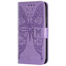 ikasus Cover iPhone XS Max Custodia,Goffratura fiore farfalla Flip Custodia Funzione Stand PU Premium Protezione Super Sottile TPU Interno Case Porta Carte credito Custodia Cover