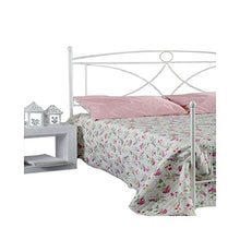 WEBMARKETPOINT Letto Una Piazza E Mezza in Ferro Battuto Verniciato Bianco 126x203xh.130