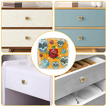 Set di 4 maniglie rotonde per armadio da cucina, credenza, cassettiera, cassettiera, con viti, per cucina, comò, armadietto, bagno, guardaroba, testa di teschio, fiori di rosa