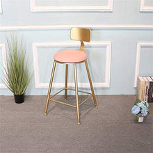YS Sedia in Ecopelle Imbottita con Schienale Alto Bancone con Gambe Dorate Sgabello Alto da Bar in Metallo Finitura Ferro,65 cm,65 cm