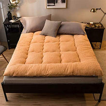 WENZH GraspDream Inverno Caldo di Spessore Materasso tappezzeria Pad Domestico di Alta qualità Trapunta Tatami Materasso Agnello Cashmere Pad Grigio Scuro/Giallo
