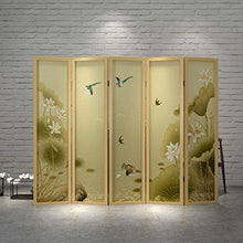 Room Screen Even Divisorio per Stanza in Legno con Decorazione a Pittura di Paesaggio, Parete divisoria per mobili, Privacy, divisorio per Schermo Tradizionale a 4 Pannelli