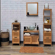 TENDANCE Mahe Armadietto Alto con Struttura in MDF con 2 cassetti e 3 Ripiani, in Legno, Rovere Bianco