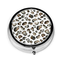 Scatola rotonda per medicina portatile, mini pillole in metallo, dispenser per pillole tascabili, borsa da viaggio, con stampa leopardata
