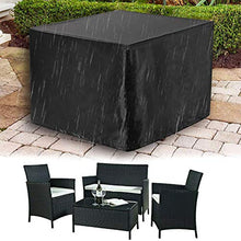 HSGAV Copertura per Mobili da Giardino Quadrato in Rattan Telo Copri Tavolo Quadrato Impermeabile 420D Oxford Telo Copritavolo da Esterno Impermeabile Anti Vento Sole, Nero,218 * 218 * 90cm