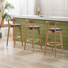 CMX-Barhocker Sgabelli da Bar Grigio Scuro, sedie da Bar per la Colazione, sedie da Cucina, sgabelli Alti con Supporto per la Schiena, Sedile in Morbido Lino, Gambe in Legno massello