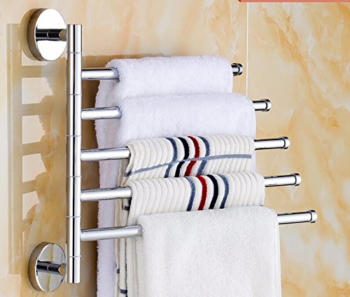 MBYW Portasciugamani Moderno Alto carico Portasciugamani Elegante da Bagno Mensola portaoggetti Asciugamano da Parete, Girevole, portasciugamani, Rame, Accessori da Bagno, Argento 32 * 27 cm