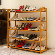 XWZH Cabinet Scarpe da Polvere Scarpe Piatte a 5 Strati Rack Comcise Rettangolo 5 Tiers Bamboo Scarpetta Scarpe Scaffali in Legno Colore di Legno Scarpe da Scarpe di Alta qualità Organizer
