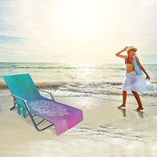 LKR Telo da spiaggia con tasche – Telo da spiaggia antiscivolo per piscina, lettino prendisole hotel, vacanze | accessori, 210 x 73 cm