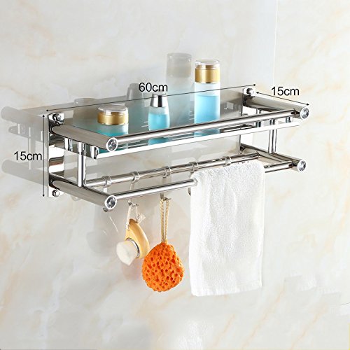 MBYW Portasciugamani Moderno e Minimalista Alto carico Portasciugamani Elegante da Bagno Mensola portaoggetti Porta Asciugamani da Bagno in Acciaio Inossidabile, A, 60 cm