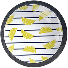 Fette Di Limone Su Strisce Marine Pomelli per Porta Set di 4 Pomelli per Mobili Manopole per Cassetti Cucina Armadio Vetro