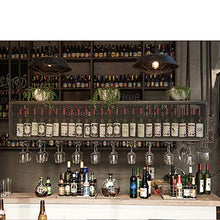 zxcvb Supporto per Calici in Ferro Art Supporto per Bicchiere di Vino Appeso Portabottiglie Industriale Rovesciato Multifunzione per Bancone Bar ， Nero