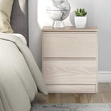 Venprodin Comodino con due cassetti in legno massiccio, colore bianco, 44 x 52 x 32 cm