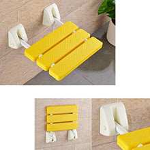 Nologo Sicurezza Giallo Doccia Sgabello Pieghevole a Parete Bagno Chair Corridoio Sedia Parete Anziani Anti-Slip Doccia Sedia Doccia Sedile Sgabello 32.2X32.3X33.8cm