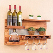 Scaffale Legno Porta Vino Porta Bottiglie E Vetro Scaffale Vini A Muro - Portabottiglie Da Parete, Porta Bicchieri, Portabottiglie