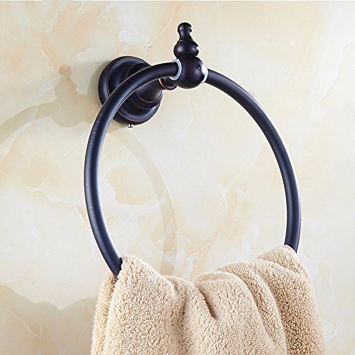 MBYW moderno minimalista alto carico portasciugamani porta asciugamani bagno portasciugamani europeo anello di rame accessori bagno ciondolo nero antico Adatto per bagno, camera da letto, cucina