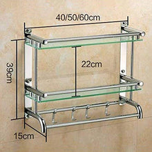 NHLBD Mensola da Bagno, mensola portaoggetti - 2 Piano Doccia scaffali e Ripiani, attaccatura di Parete Mensola Rettangolare for partizione da Bagno (Dimensioni: 40cm) (Size : 40cm)