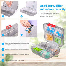 Portapillole portatile, organizer per pillole da viaggio quotidiano, a prova di umidità, piccola scatola per pillole per borsa o tasca (2 pezzi)