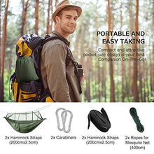 LATTCURE Amaca da Campeggio con Rete Zanzariera Ultra Leggera in Nylon con Zanzariera Cerniera 260 x 140 cm Fino a 300 kg con Cinghie e Moschettoni