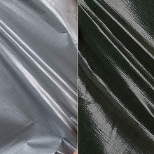 Telo Impermeabile Bifacciale in PE, per La Copertura di Mobili da Giardino Campeggio Tetto Bordi Ispessiti con Occhielli 180 G/M² Argento/Verde(Size:2×1.5M)