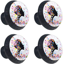 Bacio rosa delle farfalle della ragazza di fiore Pomelli per Porta Set di 4 Pomelli per Mobili Manopole per Cassetti Cucina Armadio Vetro