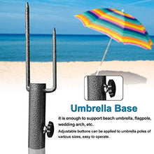 CLIUS Portatile Ombrello Base Resistente Portaombrelli da Esterno Terra Inserti Ancora Supporto per Parco Patio Spiaggia - Grigio, Free Size