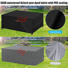 SanGlory Copertura Tavolo Esterno Impermeabile Tessuto Oxford 600D Copertura per Mobili da Giardino Resistente UV per Arredo Telo Protettivo per Tavolo e Sedie da Esterni(170x94x71cm)