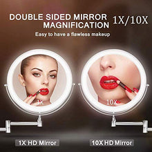 HGXC Specchio da Barba a Parete con Specchio da Bagno con ingrandimento 1X / 10X, 360 °; Girevole, Alimentato da 4 batterie AAA