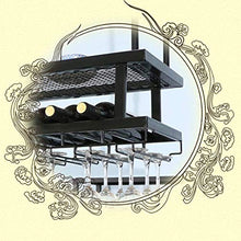 Wine Rack, Wine Rack regolabile bicchieri di vino rosso Holder Hanging Wine Rack Industriale 2-Tier europeo Vetro di Champagne di stile del ferro nero della cremagliera del Retro tazza creativa Contie