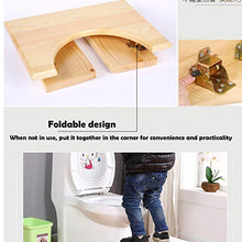 Sgabello per WC in legno massiccio, antiscivolo, multifunzionale, con poggiapiedi per WC e WC