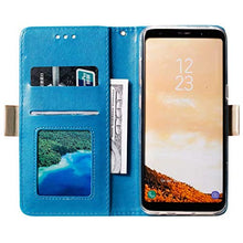 Miagon per Samsung Galaxy S7 Cerniera Cover,Custodia Cover a Libro Flip PU Pelle Borsa in Pelle con Slots per Schede Portafoglio,Blu