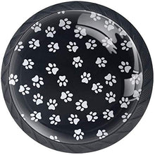 Zampa di cane bianco nero Pomelli per Porta Set di 4 Pomelli per Mobili Manopole per Cassetti Cucina Armadio Vetro