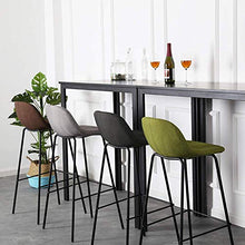YS Sedia Sgabello da Bar in Metallo, Tessuto Industriale Moderno per la Casa, Bancone Del Ristorante Adatto per Milk Tea Shop Coffee Shop,un ~ Verde