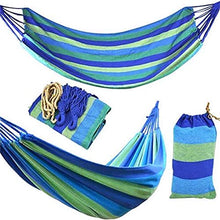 Amaca Da Esterno Arcobaleno Tempo Libero Amaca Portatile Tela Ultralight Giardino Sport Casa Viaggio Amaca Da Campeggio 280 * 150 Cm Bluewithstick