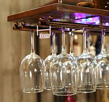 PZW Semplice e Creativo Portabottiglie da Vino Rosso Bar Portabottiglie Cornice da Vino in Vetro Appesi Calici Retrò Cornice in Vetro da Vino Rosso Capovolta Appendini per Vino con Luci82 * 28cm