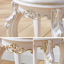 DLGF Rotondo Sgabello Toletta, Toeletta Trucco in Velluto, capacità 170 kg / 375 Libbre, Sgabello da Trucco Alto 17 Pollici, Sedia Imbottita per Pianoforte per Camera da Letto, Bagno