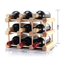 Elegante Scaffale per Vino da Banco Portabottiglie in Legno da Appoggio con Portabottiglie da Appoggio in Legno, HJJ, 9 bottiglie
