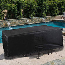 Ydq Copertura per Tavolo da Giardino Tessuto Oxford 600D Impermeabile Antivento Antipolvere Anti-UV Copertura Mobili Giardino con Custodia,214 * 112 * 61cm