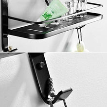 AINIYF Bagno Bagno Doccia Mensola Organizzatore Parete Punch Libero rettangolo di Alluminio dello Spazio 1/2 Livello Rete Collegare Drain, Nero